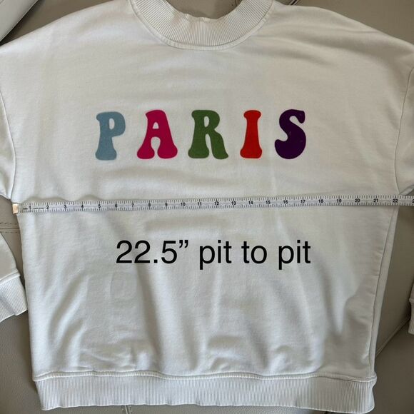 ‘Paris’ sweatshirt with colored velour letter patches - Picture 3 of 5